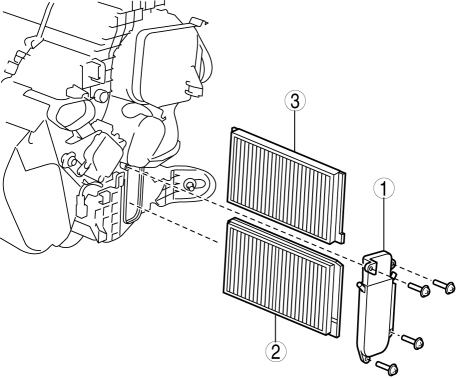 Mazda 2. AIR FILTER REMOVAL/INSTALLATION