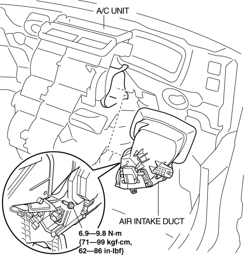 Mazda 2. AIR INTAKE DUCT REMOVAL/INSTALLATION