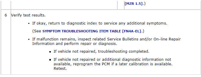 Mazda 2. QUICK DIAGNOSIS CHART