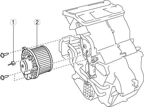 Mazda 2. BLOWER MOTOR REMOVAL/INSTALLATION