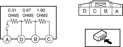 Mazda 2. RESISTOR INSPECTION