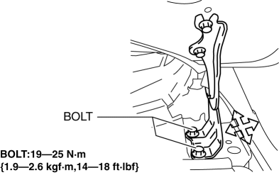 Mazda 2. HOOD ADJUSTMENT