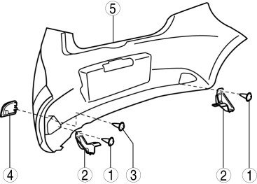 Mazda 2. REAR BUMPER DISASSEMBLY/ASSEMBLY