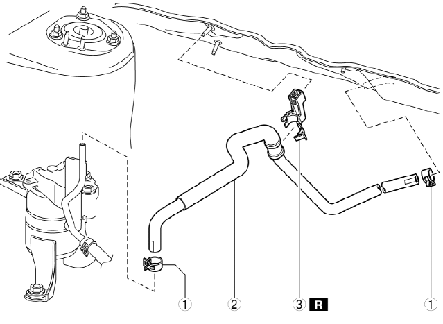 Mazda 2. VACUUM HOSE REMOVAL/INSTALLATION