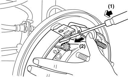 Mazda 2. REAR BRAKE (DRUM) REMOVAL/INSTALLATION