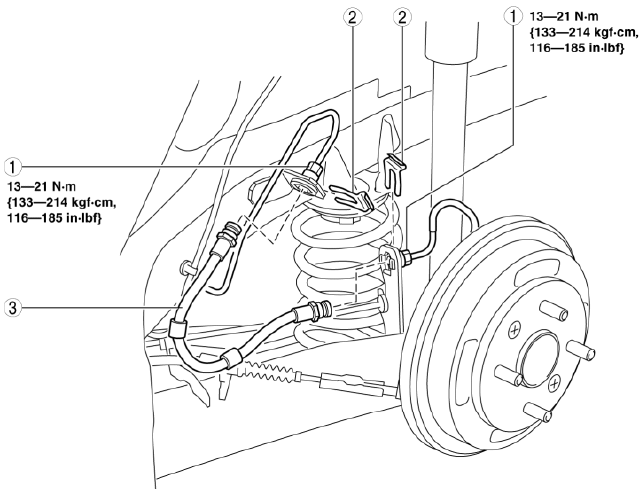 Mazda 2. BRAKE HOSE (REAR) REMOVAL/INSTALLATION