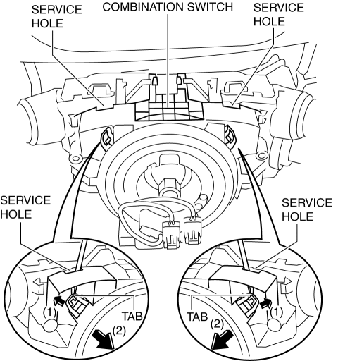 Mazda 2. CLOCK SPRING REMOVAL/INSTALLATION