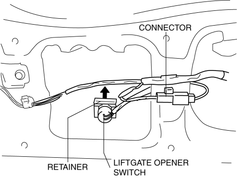 Mazda 2. LIFTGATE OPENER SWITCH REMOVAL/INSTALLATION