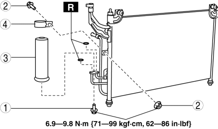 Mazda 2. RECEIVER/DRIER REMOVAL/INSTALLATION