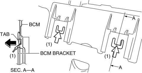 Mazda 2. BODY CONTROL MODULE (BCM) BRACKET REMOVAL/INSTALLATION