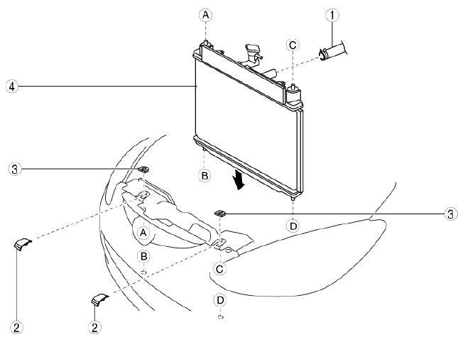 Mazda 2. RADIATOR REMOVAL/INSTALLATION