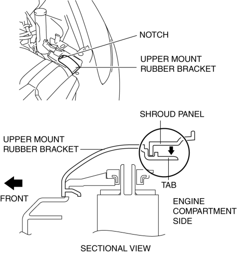 Mazda 2. RADIATOR REMOVAL/INSTALLATION