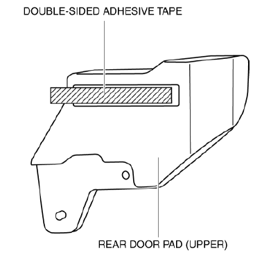 Mazda 2. REAR DOOR PAD REMOVAL/INSTALLATION