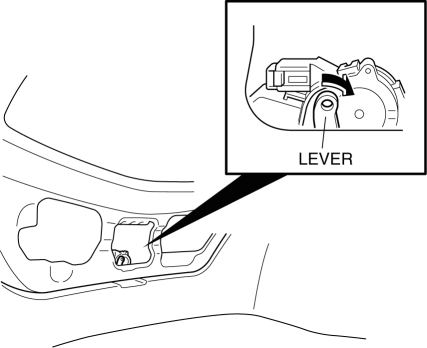 Mazda 2. LIFTGATE MANUAL OPEN/CLOSE PROCEDURE