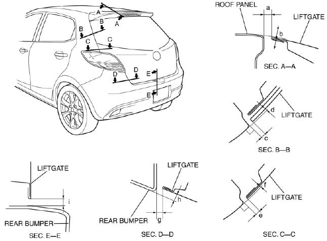 Mazda 2. LIFTGATE ADJUSTMENT