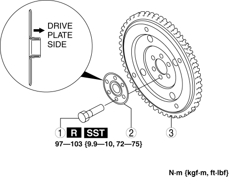 Mazda 2. DRIVE PLATE REMOVAL/INSTALLATION