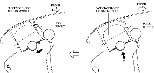 Mazda 2. PASSENGER-SIDE AIR BAG MODULE REMOVAL/INSTALLATION