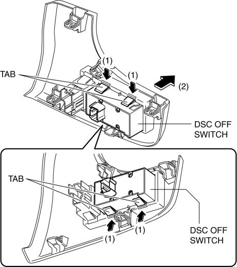 Mazda 2. DSC OFF SWITCH REMOVAL/INSTALLATION