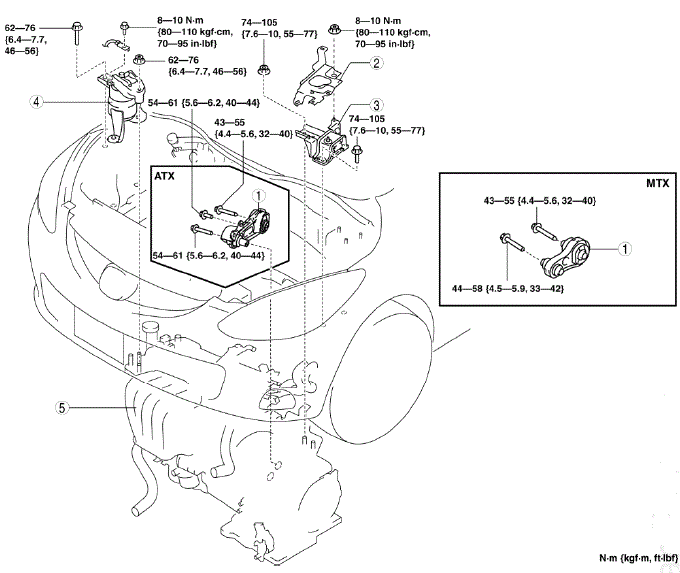 Mazda 2. ENGINE REMOVAL/INSTALLATION