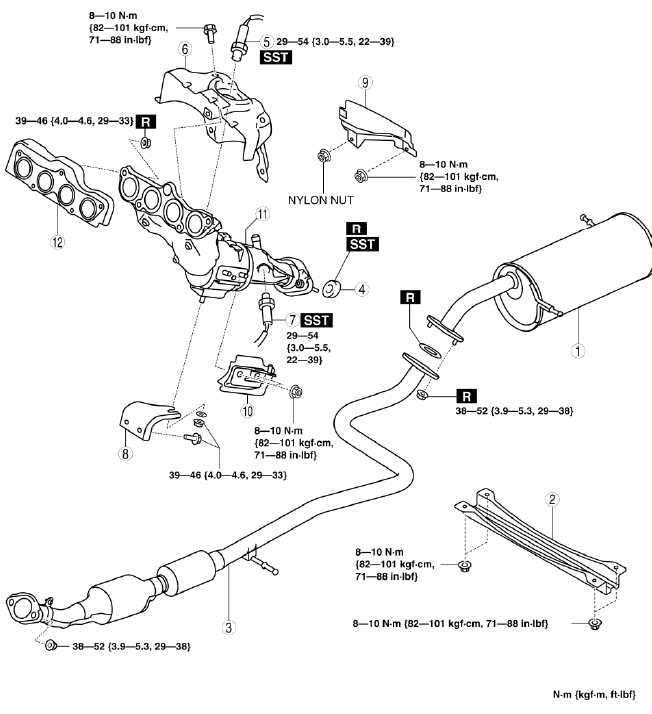 Mazda 2. EXHAUST SYSTEM