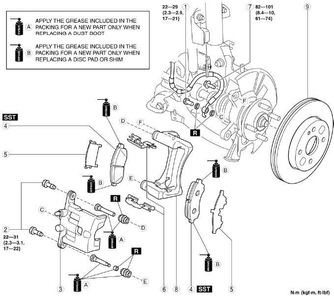 Mazda 2. FRONT BRAKE (DISC) REMOVAL/INSTALLATION