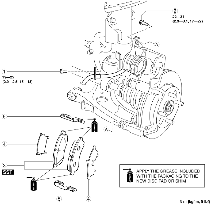 Mazda 2. DISC PAD (FRONT) REPLACEMENT