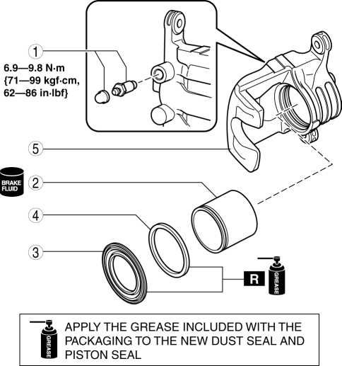 Mazda 2. CALIPER (FRONT) DISASSEMBLY/ASSEMBLY