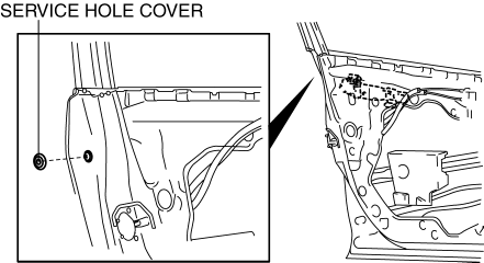 Mazda 2. FRONT DOOR KEY CYLINDER REMOVAL/INSTALLATION