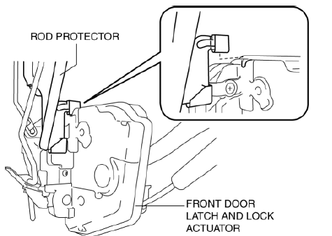 Mazda 2. FRONT DOOR KEY CYLINDER REMOVAL/INSTALLATION