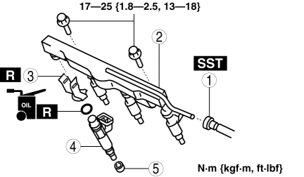 Mazda 2. FUEL INJECTOR REMOVAL/INSTALLATION