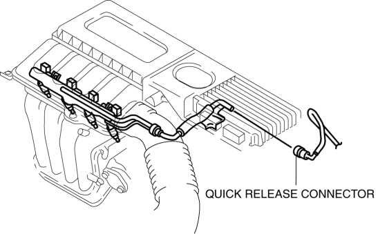 Mazda 2. FUEL LINE PRESSURE INSPECTION