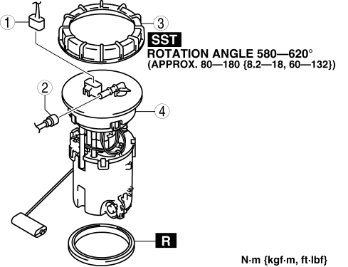 Mazda 2. FUEL PUMP UNIT REMOVAL/INSTALLATION