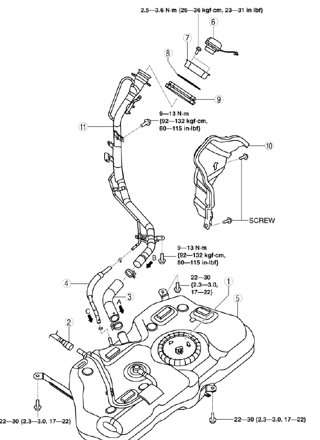 Mazda 2. FUEL TANK