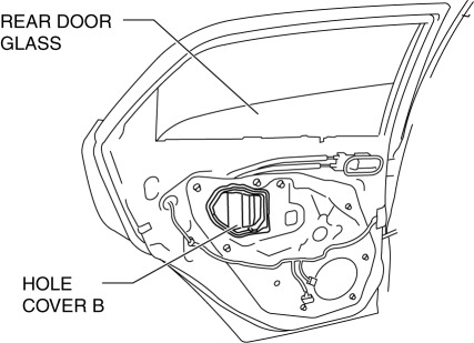 Mazda 2. REAR DOOR GLASS REMOVAL/INSTALLATION