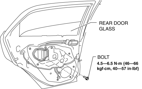 Mazda 2. REAR DOOR GLASS REMOVAL/INSTALLATION