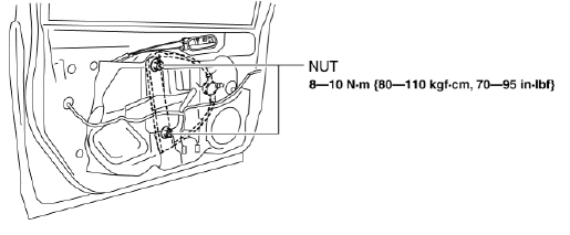 Mazda 2. FRONT POWER WINDOW REGULATOR REMOVAL/INSTALLATION