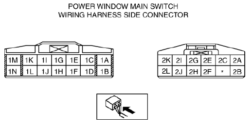 Mazda 2. POWER WINDOW MAIN SWITCH INSPECTION