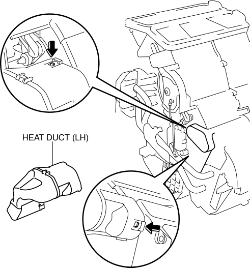 Mazda 2. HEAT DUCT COMPONENT REMOVAL/INSTALLATION