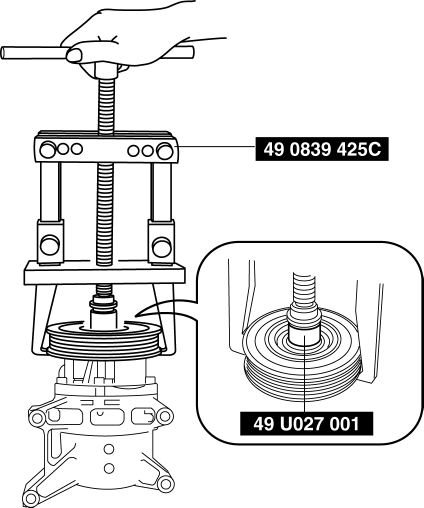 Mazda 2. MAGNETIC CLUTCH DISASSEMBLY/ASSEMBLY