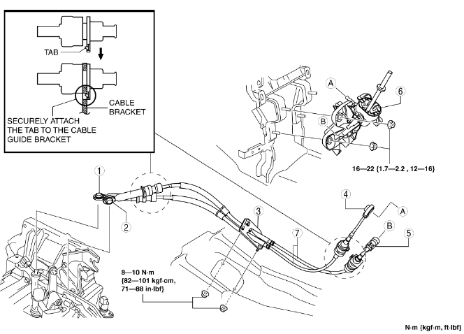 Mazda 2. MANUAL TRANSAXLE SHIFT MECHANISM REMOVAL/INSTALLATION