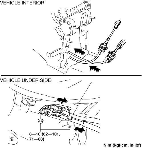 Mazda 2. MANUAL TRANSAXLE SHIFT MECHANISM REMOVAL/INSTALLATION