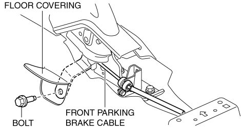 Mazda 2. PARKING BRAKE LEVER REMOVAL/INSTALLATION