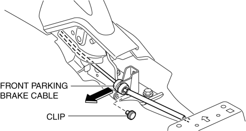 Mazda 2. PARKING BRAKE LEVER REMOVAL/INSTALLATION