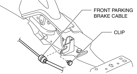 Mazda 2. PARKING BRAKE LEVER REMOVAL/INSTALLATION