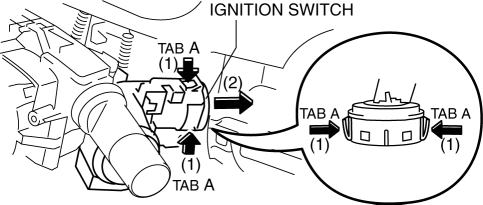Mazda 2. IGNITION SWITCH REMOVAL/INSTALLATION