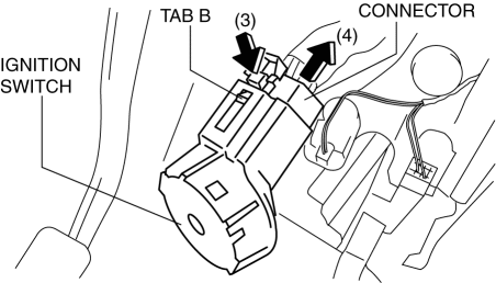 Mazda 2. IGNITION SWITCH REMOVAL/INSTALLATION