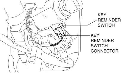 Mazda 2. KEY REMINDER SWITCH REMOVAL/INSTALLATION