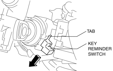 Mazda 2. KEY REMINDER SWITCH REMOVAL/INSTALLATION