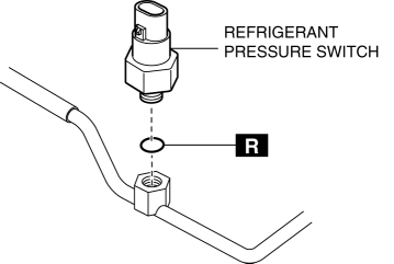 Mazda 2. REFRIGERANT PRESSURE SWITCH REMOVAL/INSTALLATION